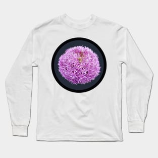 Purple Allium Onion Flower Circle Frame Long Sleeve T-Shirt